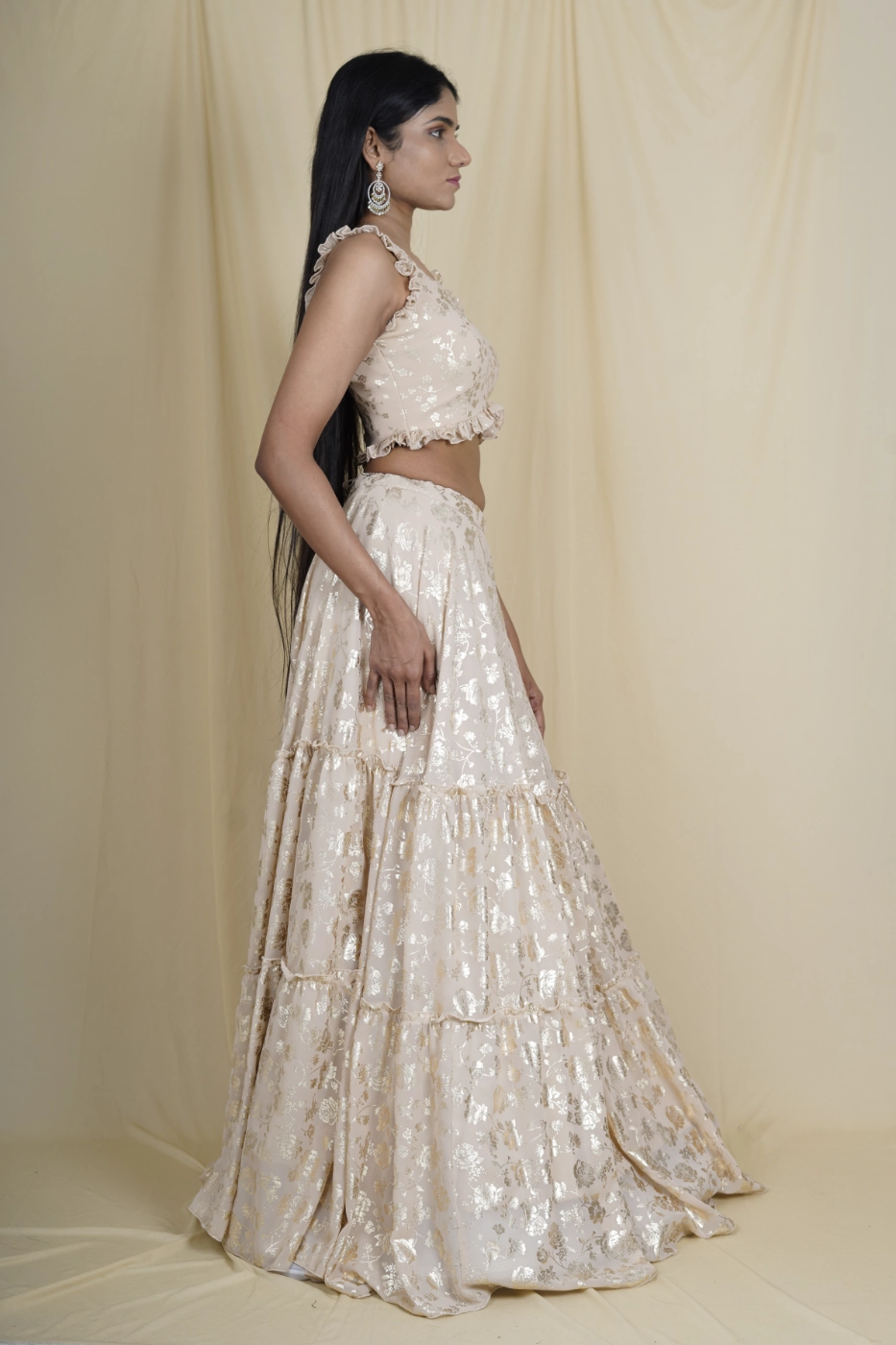 beige-floral-foil-print-tiered-lehenga-with-matching-blouse-and-ruffle-dupatta-m?uid=1675052454