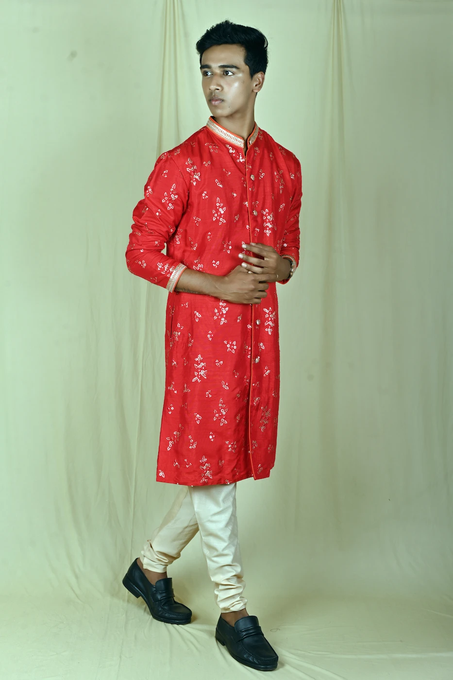 red-crepe-silk-front-open-kurta-with-beige-cotton-silk-chudidaar-m--crepe-red?uid=1674998252