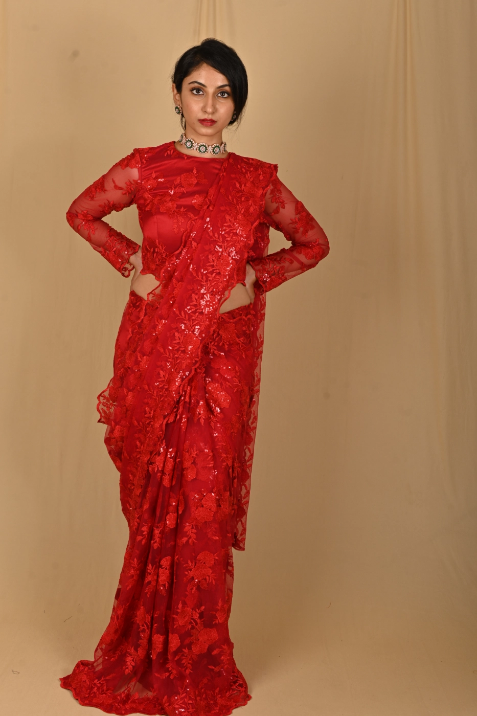 red-tulle-saree-with-all-over-sequin-embroidery-paired-with-matching-full-sleeves-round-neck-blouse-custom-tailored?uid=1674831190